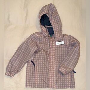 Prodoh Girls Purple and White Gingham Rain Jacket Size 5